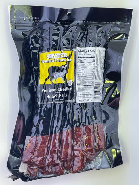 Venison Cheddar Snack Stick 12 oz Pack (12/pack)