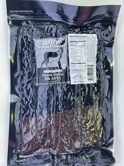 Sweet Garlic Elk Jerky 10 oz.