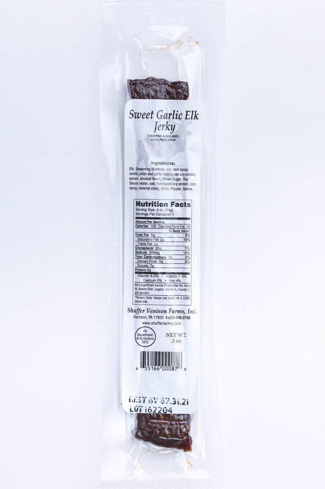 Individual Packaged Garlic Elk Jerky