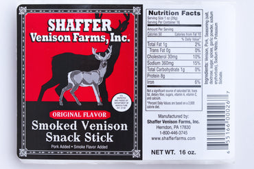 Hickory Smoked  Original Venison Snack Stick 1 lb Pack