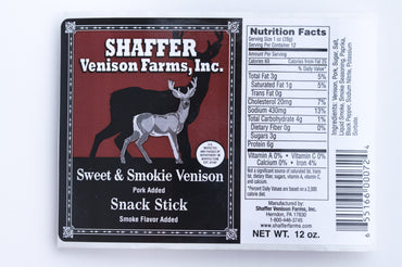 Sweet & Smokie Venison Snack Stick 12 oz Pack (12/pack)