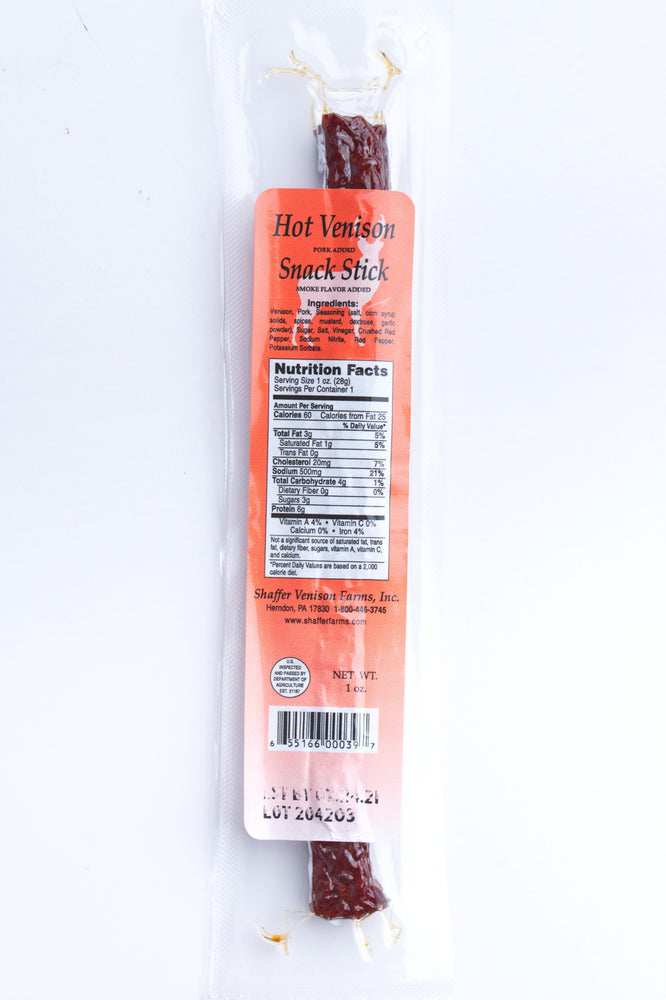 Individual Packaged HOT Venison Snack Stick