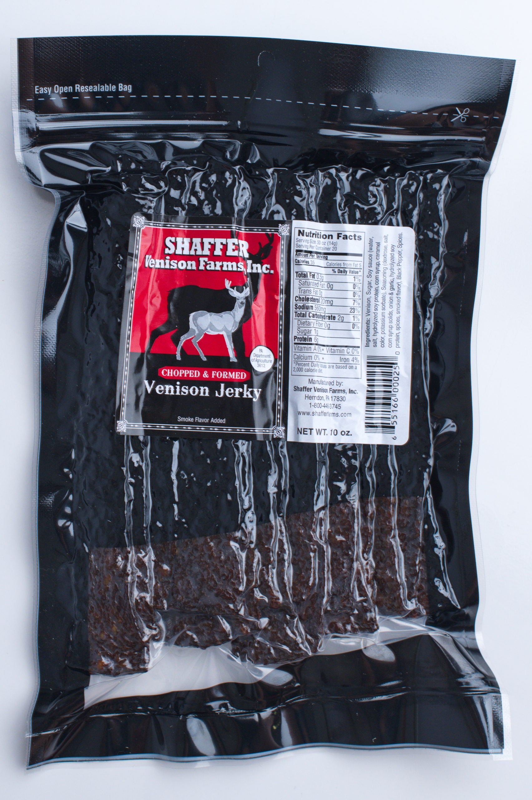 Hickory Smoked Formed Venison Jerky Snack Stick 10 oz Packs
